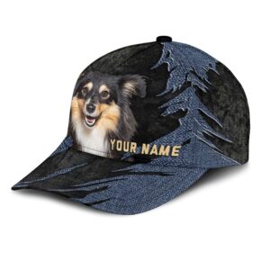 Shetland Sheepdog Jean Background Custom Name Cap Classic Baseball Cap All Over Print Gift For Dog Lovers 3 hg8bw4