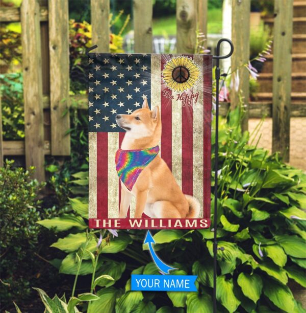 Shiba Inu Hippie Personalized Flag – Custom Dog Flags – Dog Lovers Gifts for Him or Her