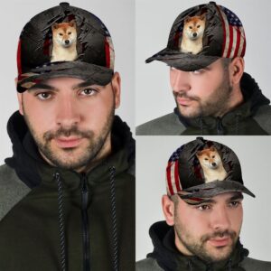 Shiba Inu On The American Flag Cap Hats For Walking With Pets Gifts Dog Hats For Relatives 3 ylbrpw