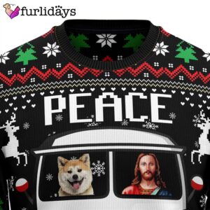 Shiba Inu Peace Ugly Christmas Sweater Gift For Dog Lovers Christmas Outfits Gift 5