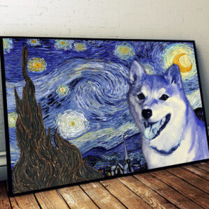 Shiba Inu Poster Matte Canvas Dog Wall Art Prints Painting On Canvas 1