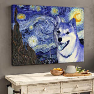 Shiba Inu Poster Matte Canvas Dog Wall Art Prints Painting On Canvas 2