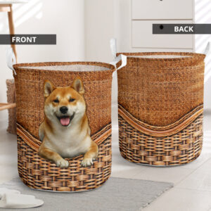 Shiba Inu Rattan Texture Laundry Basket…