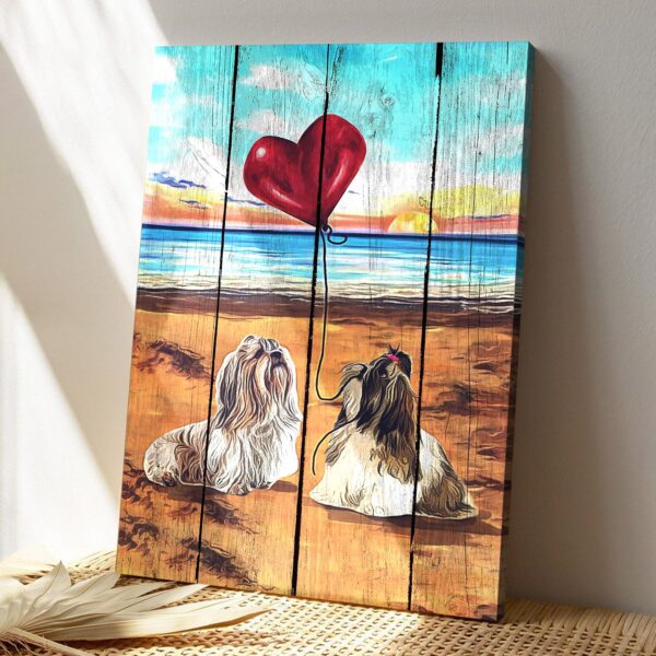 Shih Tzu Dog Couple – Dog Pictures – Dog Canvas Poster – Dog Wall Art – Gifts For Dog Lovers – Furlidays