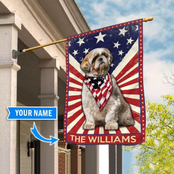 Shih Tzu 2 Personalized Flag – Custom Dog Flags – Dog Lovers Gifts for Him or Her