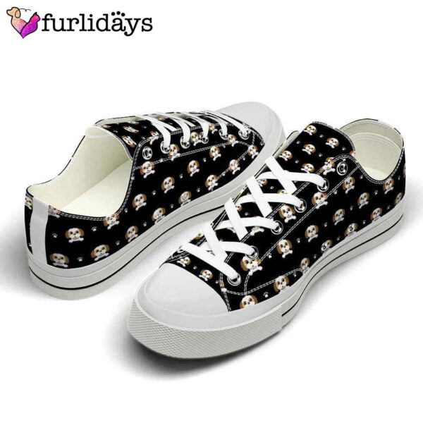 Shih Tzu Cute Pattern Black Low Top Shoes  – Happy International Dog Day Canvas Sneaker – Owners Gift Dog Breeders