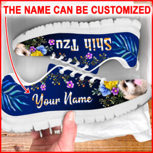 Shih Tzu Dog Lover Shoes Flower Power Sneaker Walking Shoes Personalized Custom Best Shoes For Dog Lover 1