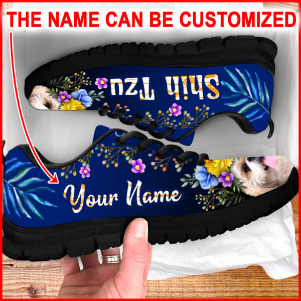 Shih Tzu Dog Lover Shoes Flower Power Sneaker Walking Shoes – Personalized Custom – Best Shoes For Dog Lover