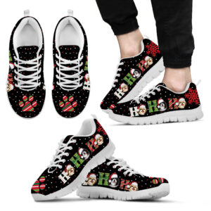Shih Tzu Dog Shoes Christmas Sneaker Santa Ho Ho Ho Sneaker Walking Shoes – Best Gift For Christmas
