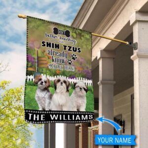 Shih Tzu Don t Bother Knocking Personalized Flag Personalized Dog Garden Flags Dog Lovers Gifts for Him or Her 3