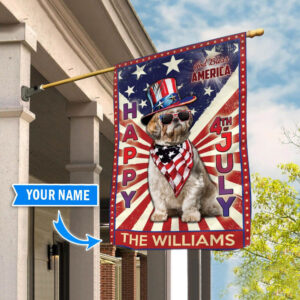 Shih Tzu God Bless America 4th Of July Personalized Flag Custom Dog Flags Dog Lovers Gifts for Him or Her 2