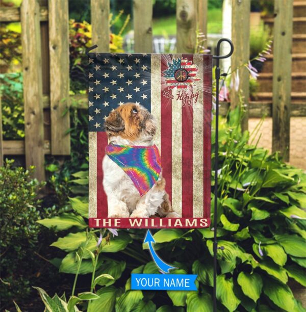 Shih Tzu Hippie Personalized House Flag – Custom Dog Flags – Dog Lovers Gifts for Him or Her