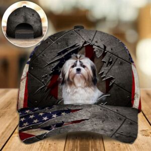 Shih Tzu On The American Flag Cap Hat For Going Out With Pets Gifts Dog Caps For Relatives 1 lmvhty