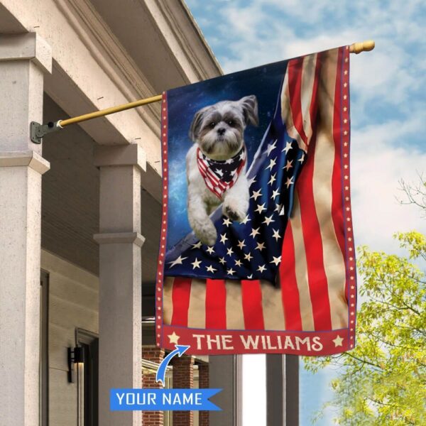 Shih Tzu Personalized House Flag – Garden Dog Flag – Personalized Dog Garden Flags