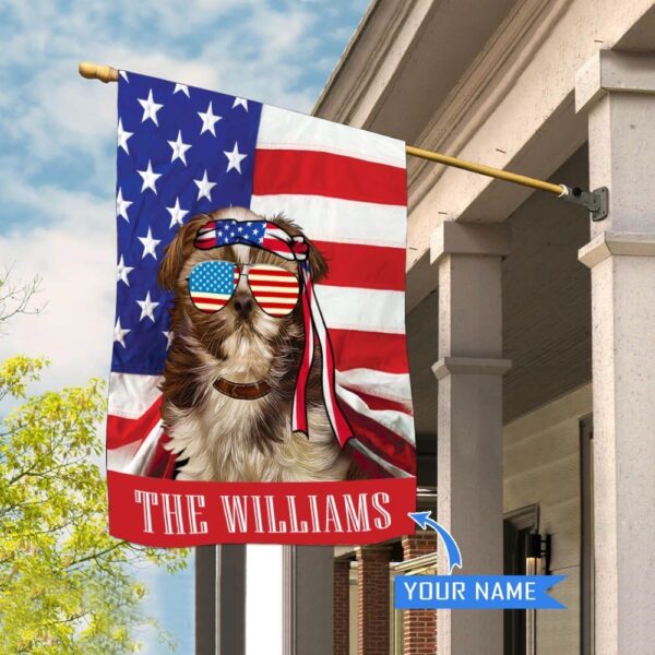Shih Tzu Personalized House Flag – Personalized Dog Garden Flags – Dog Lovers Gifts for Him or Her