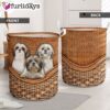 Shih Tzu Rattan Texture Laundry Basket – Christmas Gift – Storage Basket – Dog Memorial Gift