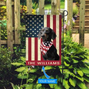Short Hair Black And Tan Dachshund Personalized Flag Personalized Dog Garden Flags Dog Lovers Gifts for Him or Her 2