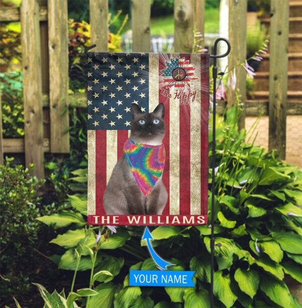 Siamese Cat Hippie Personalized Garden Flag – Custom Cat Garden Flags – Cat Flag For House