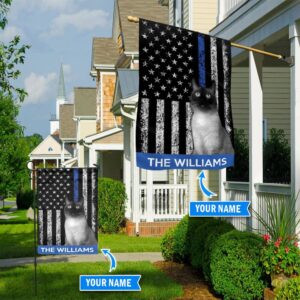 Siamese Cat Police Personalized Flag – Custom Cat Garden Flags – Cat Flag For House
