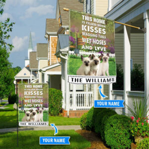 Siamese Cat This Home Is Filled With Kisses Personalized Flag Custom Cat Garden Flags Cat Flag For House 2