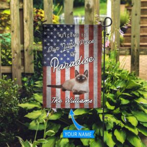 Siamese Cat Welcome To Our Paradise Personalized Flag Custom Cat Garden Flags Cat Flag For House 2