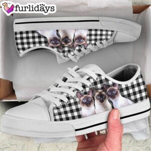 Siamese Cats Low Top Shoes Gift For Siamese Cat Lovers Canvas Sneaker Owners Gift Cat Breeders 1