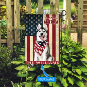 Siberian Husky God Bless America Personalized Flag Custom Dog Flags Dog Lovers Gifts for Him or Her 2