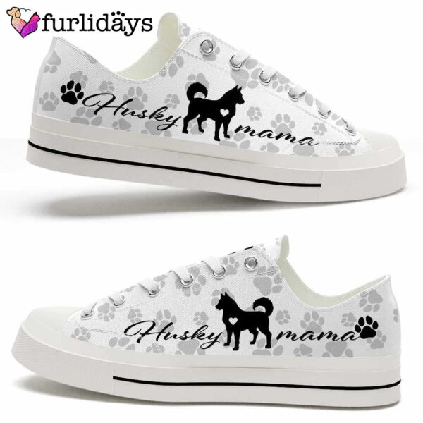 Siberian Husky Paws Pattern Low Top Shoes  – Happy International Dog Day Canvas Sneaker – Owners Gift Dog Breeders