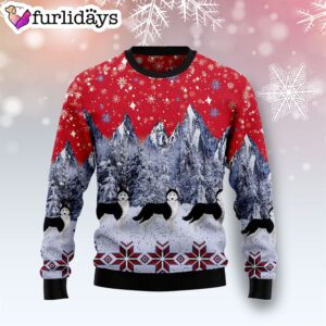 Siberian Husky Snow Ugly Christmas Sweater – Dog Memorial Gift – Unisex Crewneck Sweater