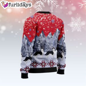 Siberian Husky Snow Ugly Christmas Sweater Dog Memorial Gift Unisex Crewneck Sweater 2