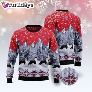 Siberian Husky Snow Ugly Christmas Sweater Dog Memorial Gift Unisex Crewneck Sweater 3