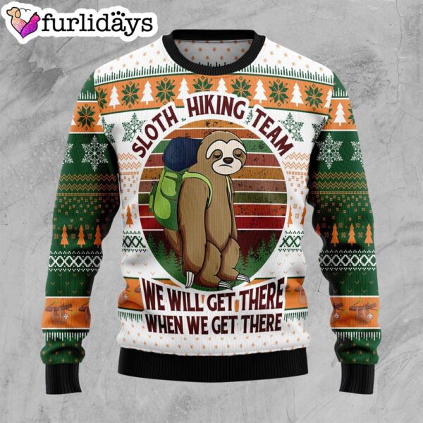 Sloth Hiking Team Ugly Christmas Sweater – Gift For Christmas –  Gifts For Dog Lovers