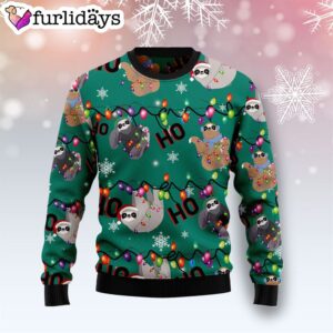 Sloth Hohoho Ugly Christmas Sweater Gift For Christmas Gifts For Dog Lovers 1