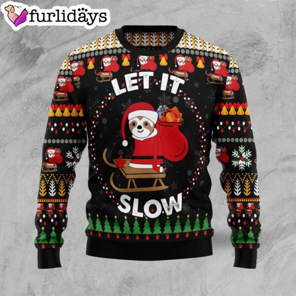 Sloth Let It Slow Ugly Christmas Sweater – Best Xmas Gifts –  Dog Memorial Gift