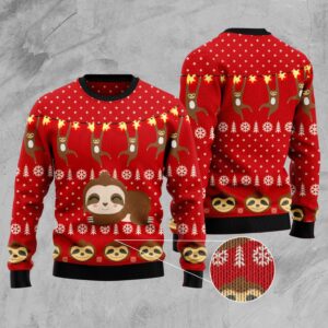 Sloth Lover Ugly Christmas Sweater Unisex Womens Mens Gift For Pet Lovers Unisex Crewneck Sweater 3