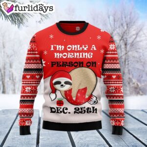 Sloth Morning Ugly Christmas Sweater –…