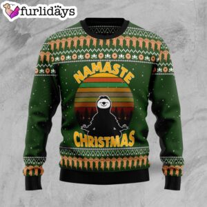 Sloth Namaste Ugly Christmas Sweater Crewneck Sweater Christmas Outfits Gift 1