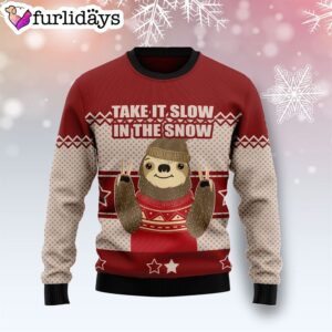 Sloth Take It Slow T Ugly Christmas Sweater Gift For Christmas Gifts For Dog Lovers 1
