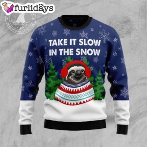 Sloth Take It Slow Ugly Christmas Sweater Best Xmas Gifts Dog Memorial Gift 1
