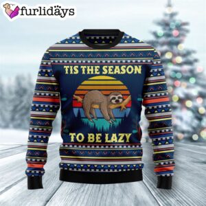 Sloth Tis The Season Ugly Christmas Sweater Crewneck Sweater Christmas Outfits Gift 1