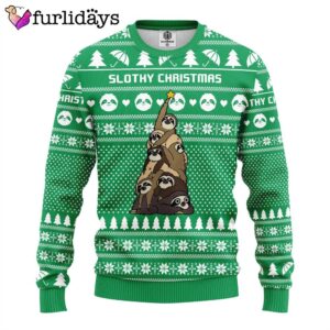 Sloth Tree Ugly Christmas Sweater –…