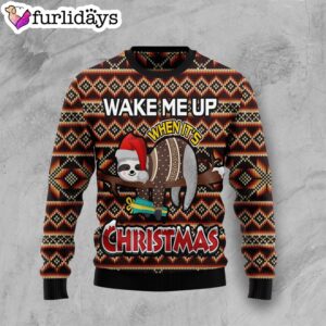 Sloth Wake Me Up When It s Christmas Ugly Christmas Sweater Christmas Outfits Gift 1