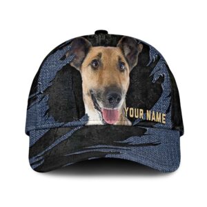 Smooth Fox Terrier Jean Background Custom Name Cap Classic Baseball Cap All Over Print Gift For Dog Lovers 1 rigpoy