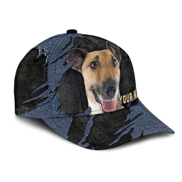 Smooth Fox Terrier Jean Background Custom Name & Photo Dog Cap – Classic Baseball Cap All Over Print – Gift For Dog Lovers