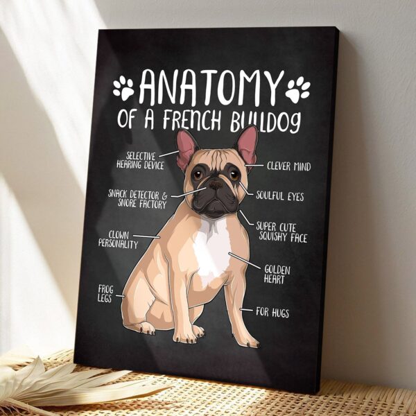 Anatomy Of A French Bulldog – Dog Pictures – Dog Canvas Poster – Dog Wall Art – Gifts For Dog Lovers – Furlidays