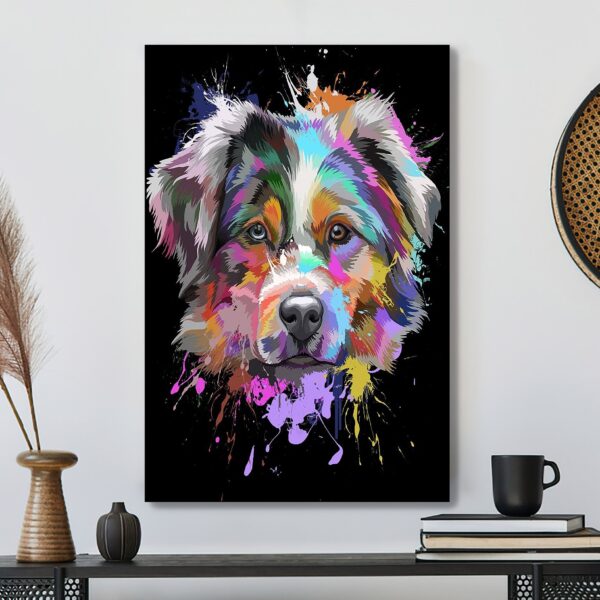 Australian Shepherd Splash – Dog Pictures – Dog Canvas Poster – Dog Wall Art – Gifts For Dog Lovers – Furlidays