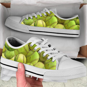 Softball Background Low Top Shoes –…