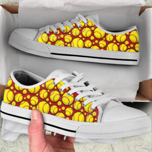 Softball Ball Pattern Low Top Shoes…