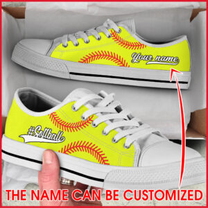 Softball Hashtag Vector Ball Name Low Top Shoes Personalized Custom Trendy Fashion Casual Shoes Gift For Adults 1