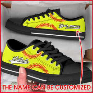 Softball Hashtag Vector Ball Name Low Top Shoes Personalized Custom Trendy Fashion Casual Shoes Gift For Adults 2